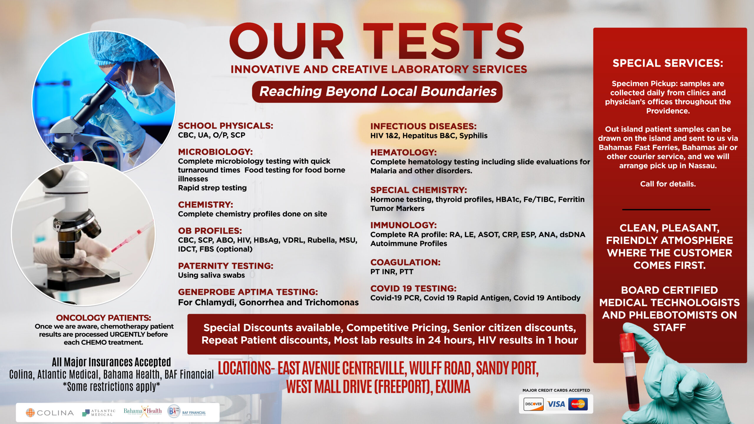 Our Tests: the laboratory tests and special services Bonaventure offers
